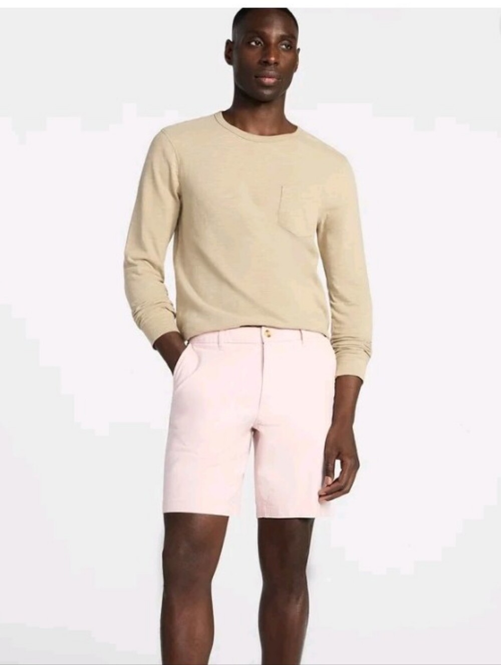 George Pale Pink Flat-Front Men's Shorts